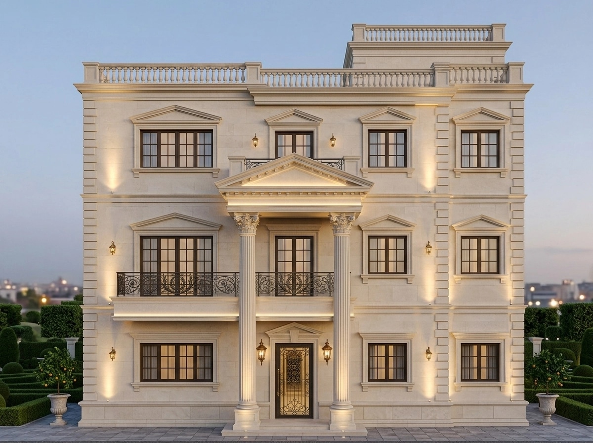 Neoclassic Facade Facade design — facade photo by GenRoom AI