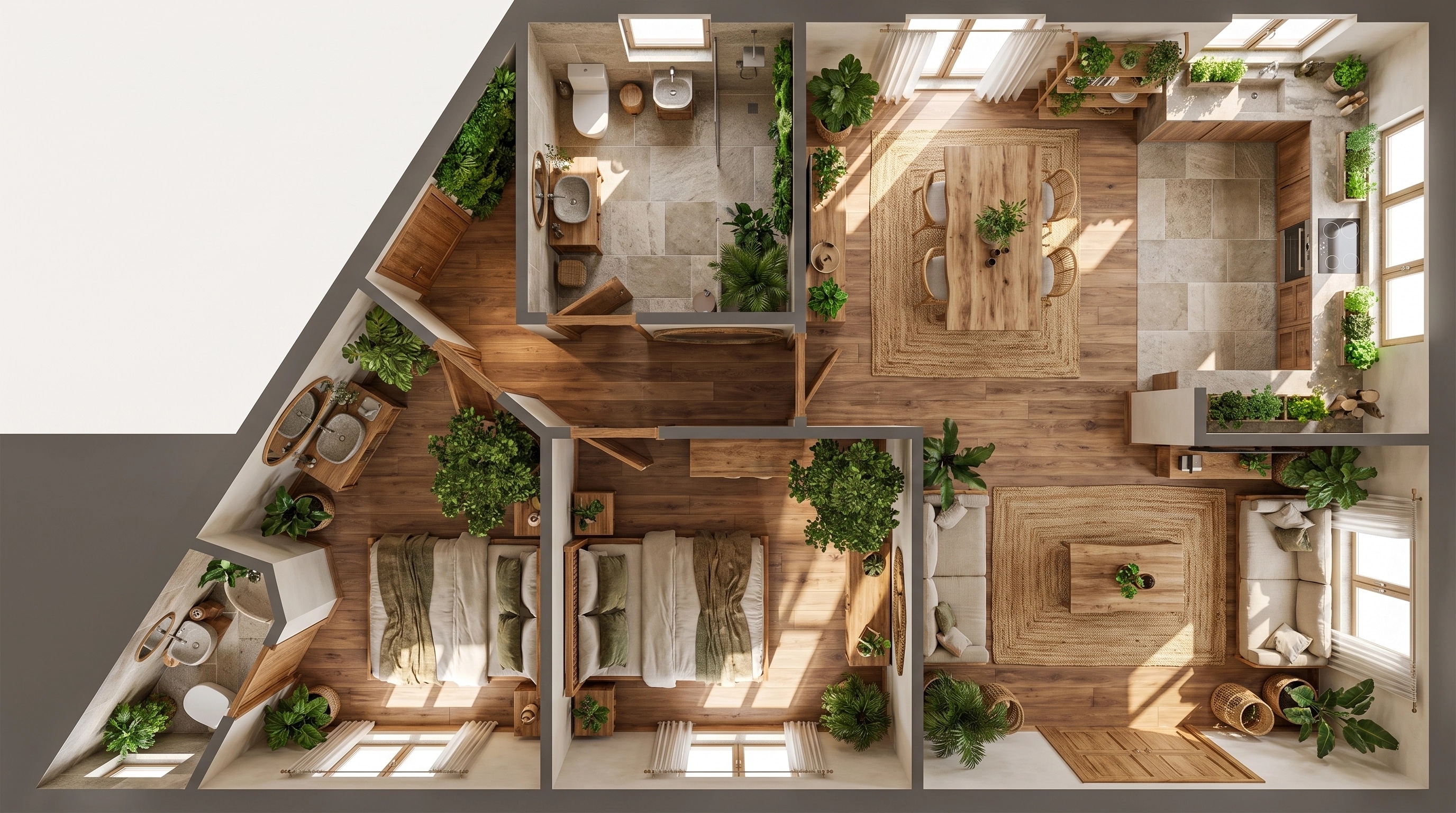 Interior design in Biophilic style — Living Room by GenRoom AI