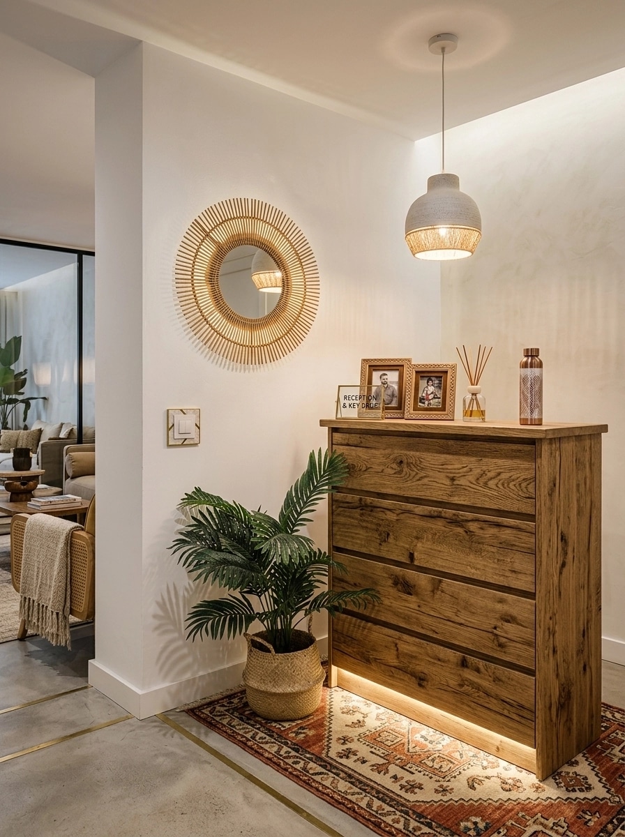 Interior design in Bohemian style — lobby by GenRoom AI