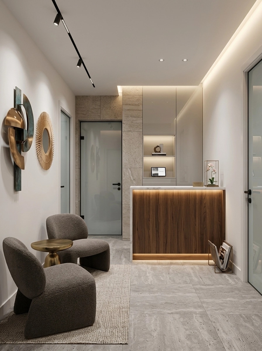 Design de interiores em estilo Contemporary — lobby por GenRoom AI