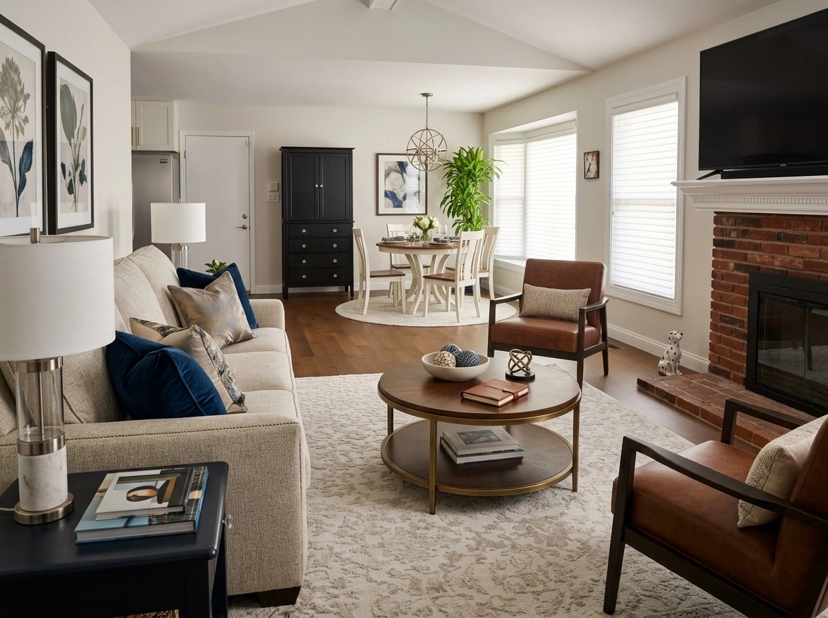 Transitional Living Room design — interior photo by GenRoom AI