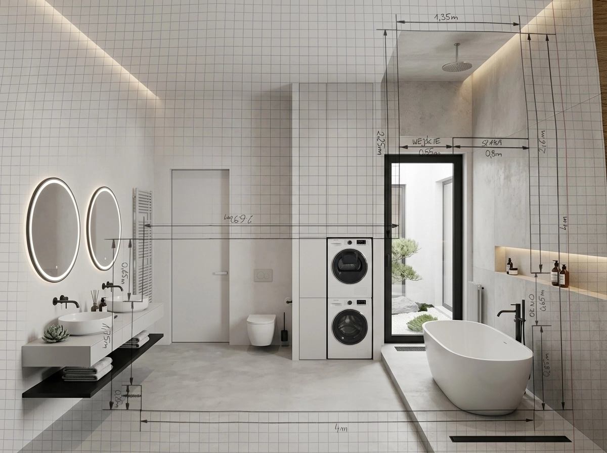 Minimalism Bathroom design — interior photo by GenRoom AI