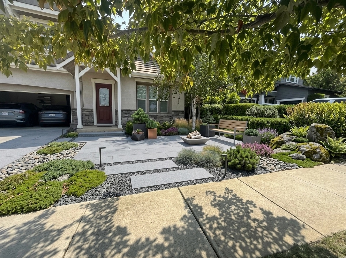 Landscape design in Scandinavian Garden style — Yard by GenRoom AI