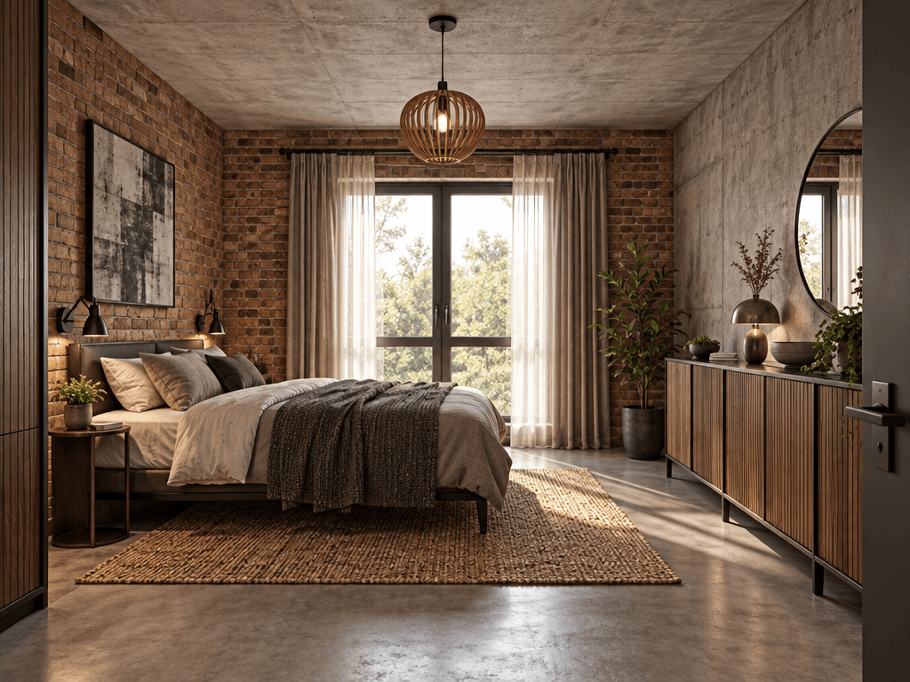Loft / Industrial Bedroom design — interior photo by GenRoom AI