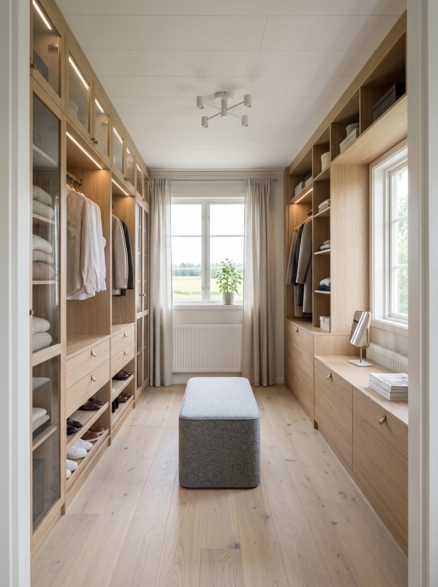 Interior design in Scandinavian style — wardrobe by GenRoom AI