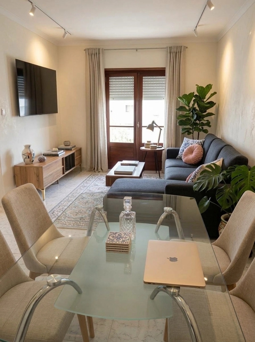 Interior design in Portuguese Modern style — Living Room by GenRoom AI