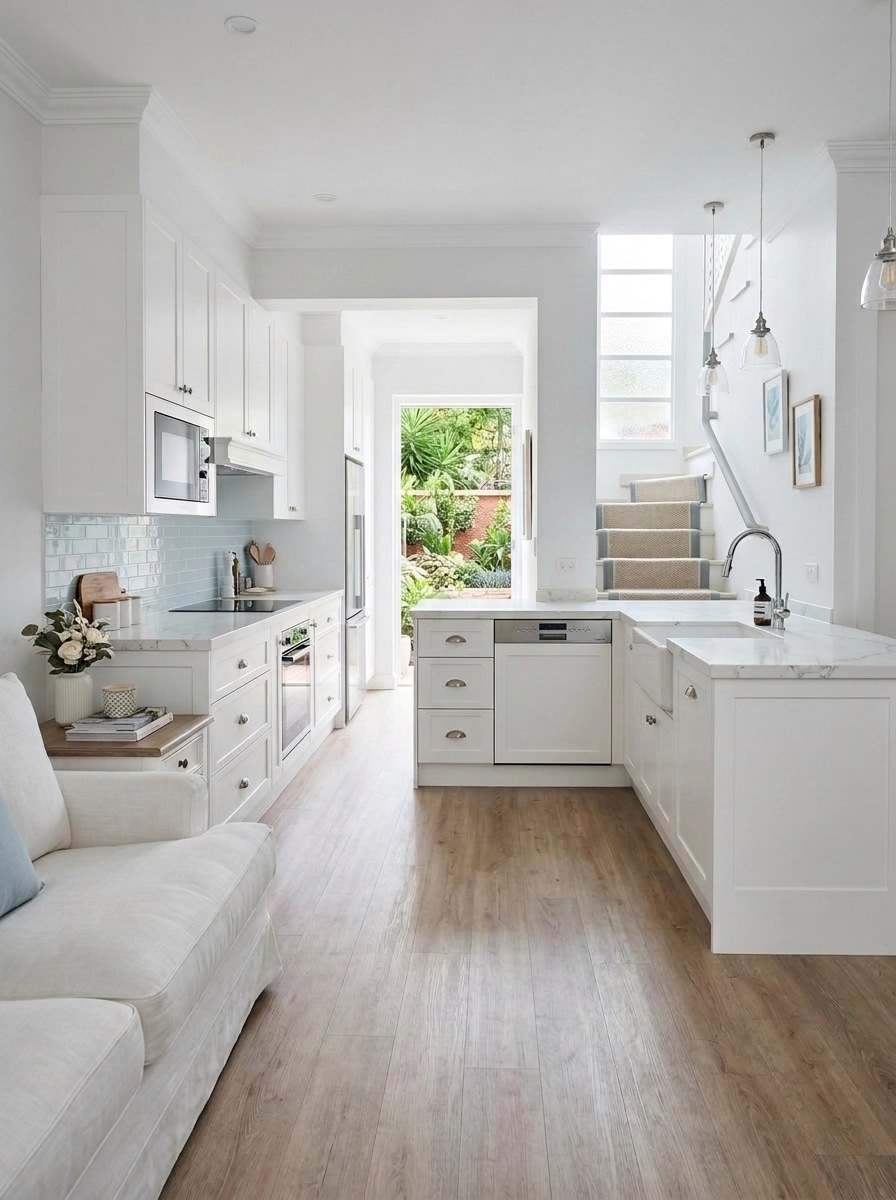Kitchen interior in Coastal / Hamptons style — photo by GenRoom AI