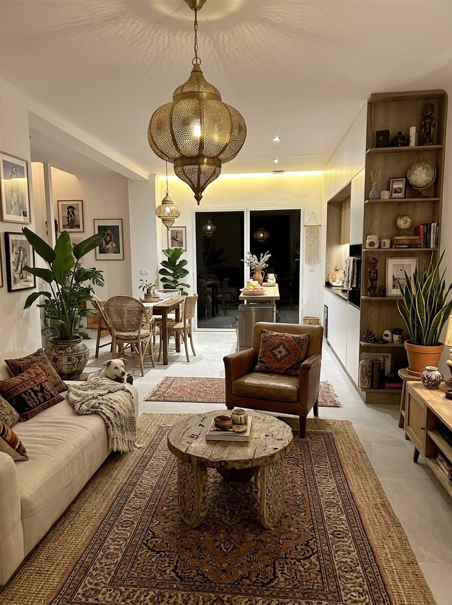 Interior design in Bohemian style — Living Room by GenRoom AI