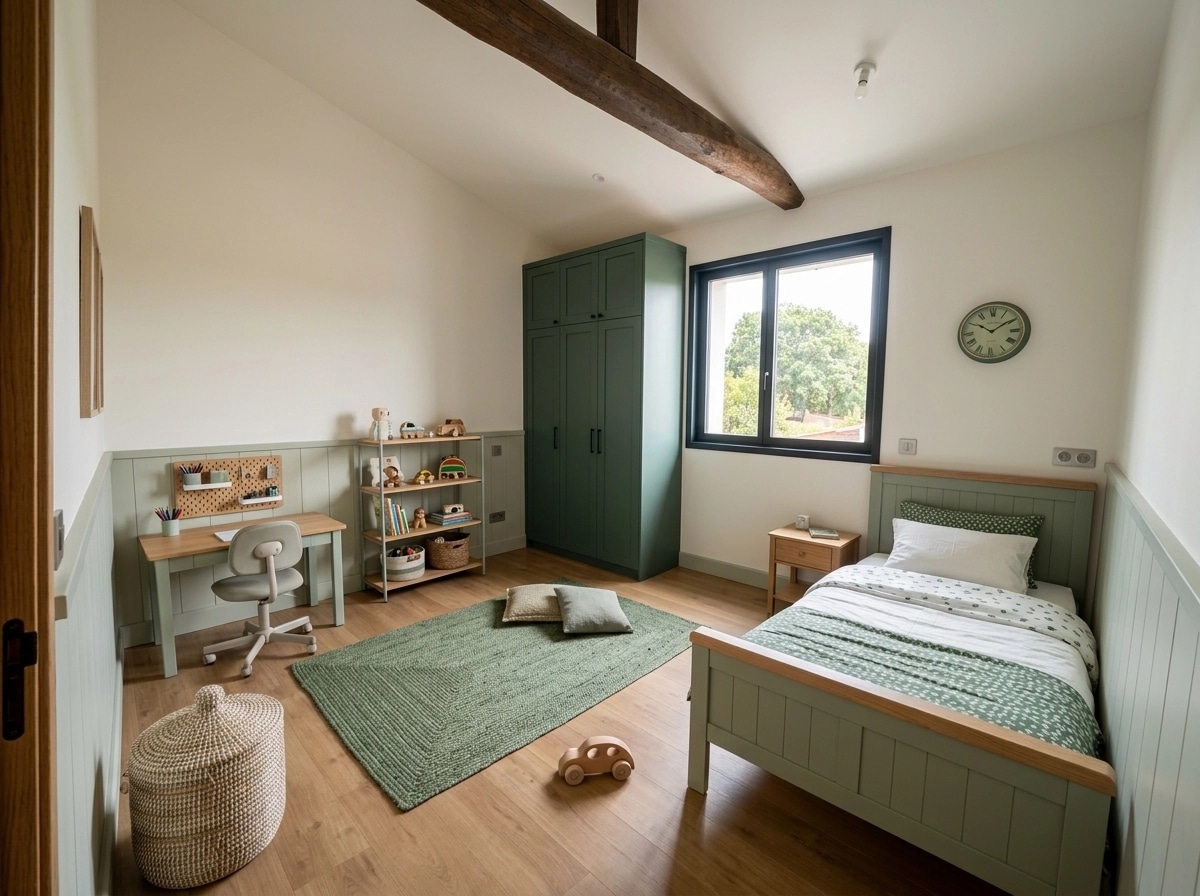 Interior design in Modern Farmhouse style — Kids Room by GenRoom AI