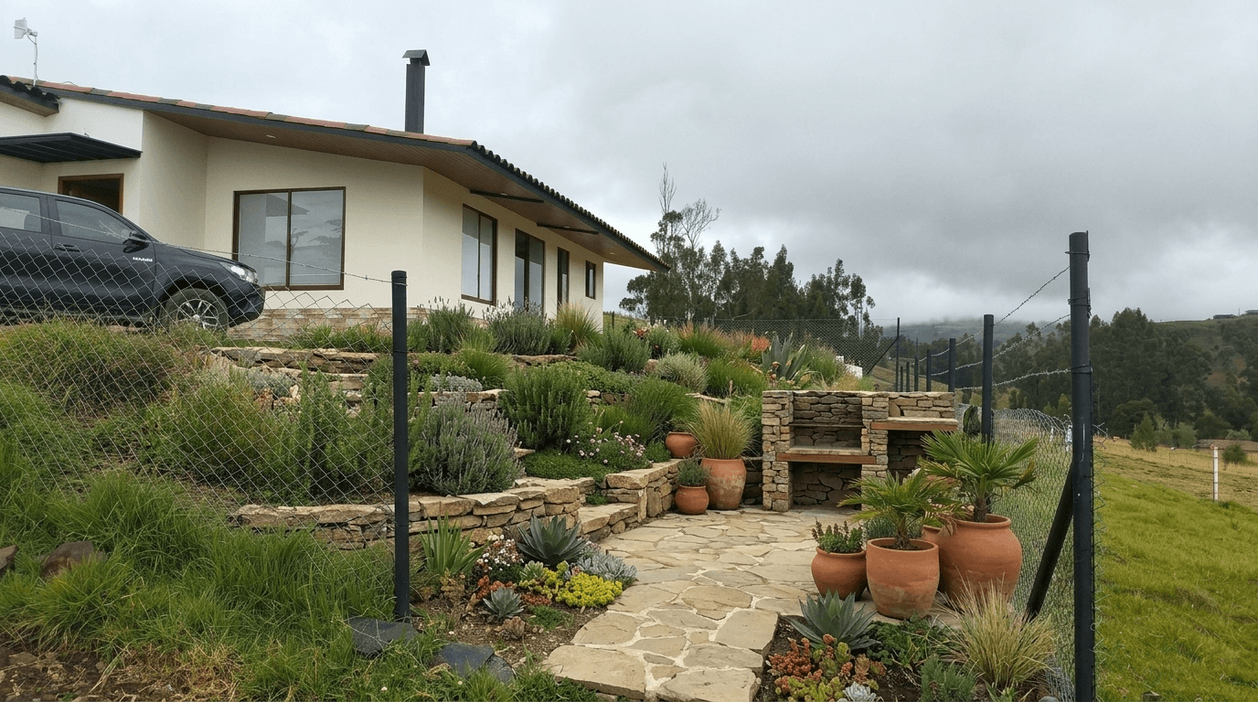 Yard design in Eco Natural Garden style — photo by GenRoom AI