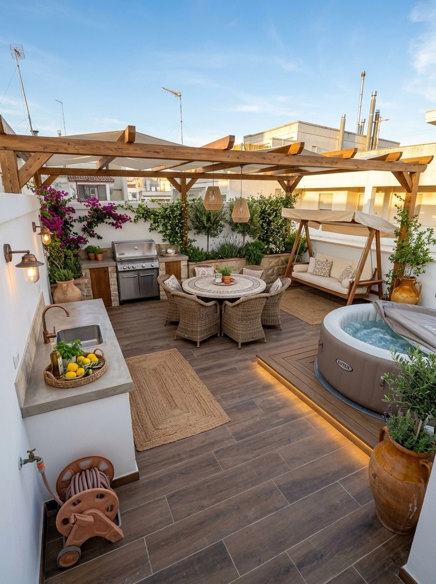 Interior design in Mediterranean style — terrace by GenRoom AI
