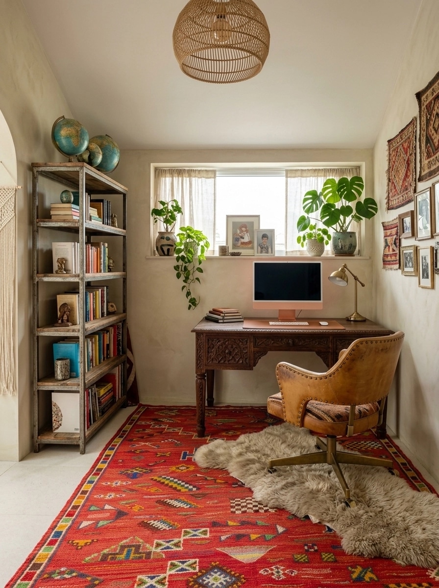 Interior design in Bohemian style — home_office by GenRoom AI