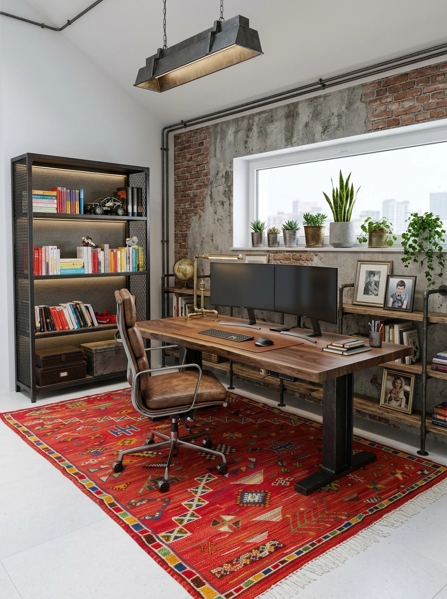 Interior design in Loft / Industrial style — home_office by GenRoom AI