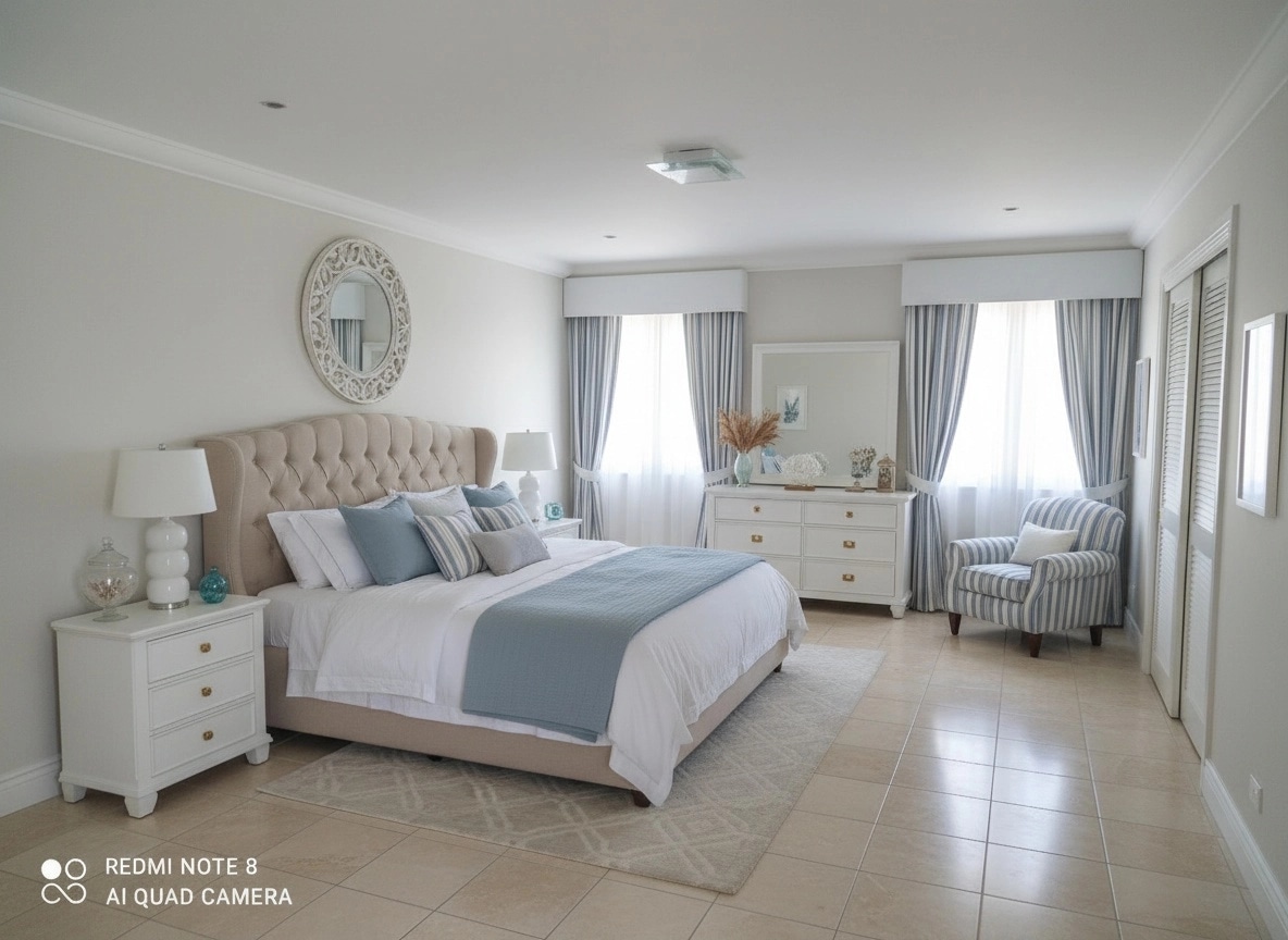 Interior design in Coastal / Hamptons style — Bedroom by GenRoom AI