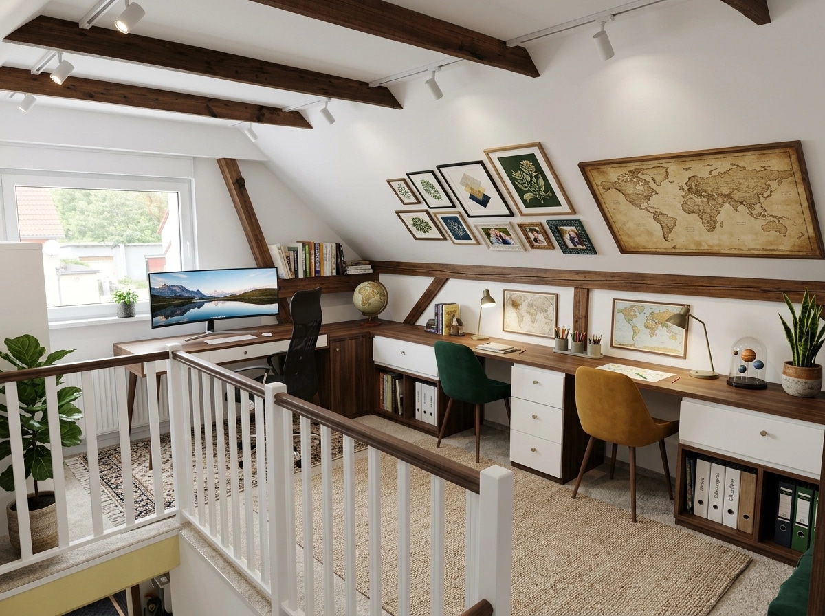 Office interior in Eclectic style — photo by GenRoom AI