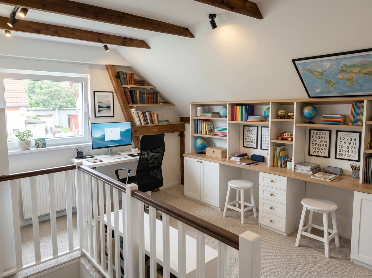 Office interior in Modern Farmhouse style — photo by GenRoom AI