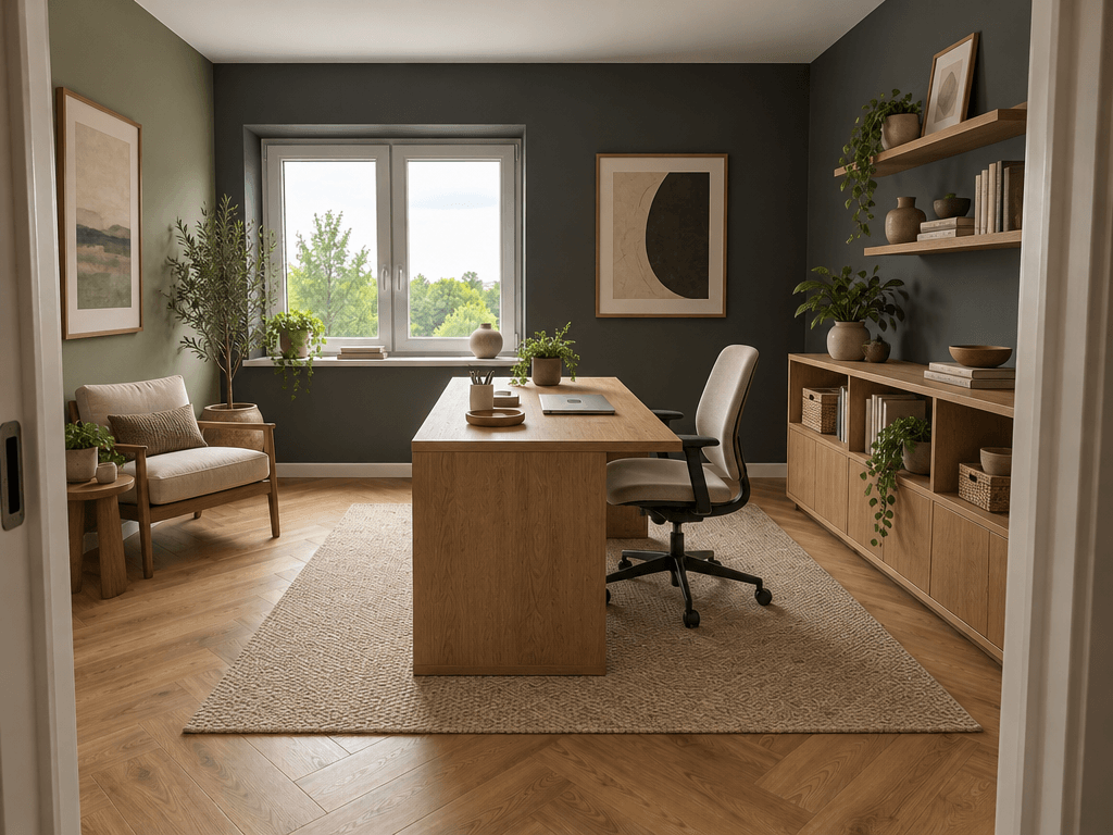 Interior design in Japandi style — home_office by GenRoom AI