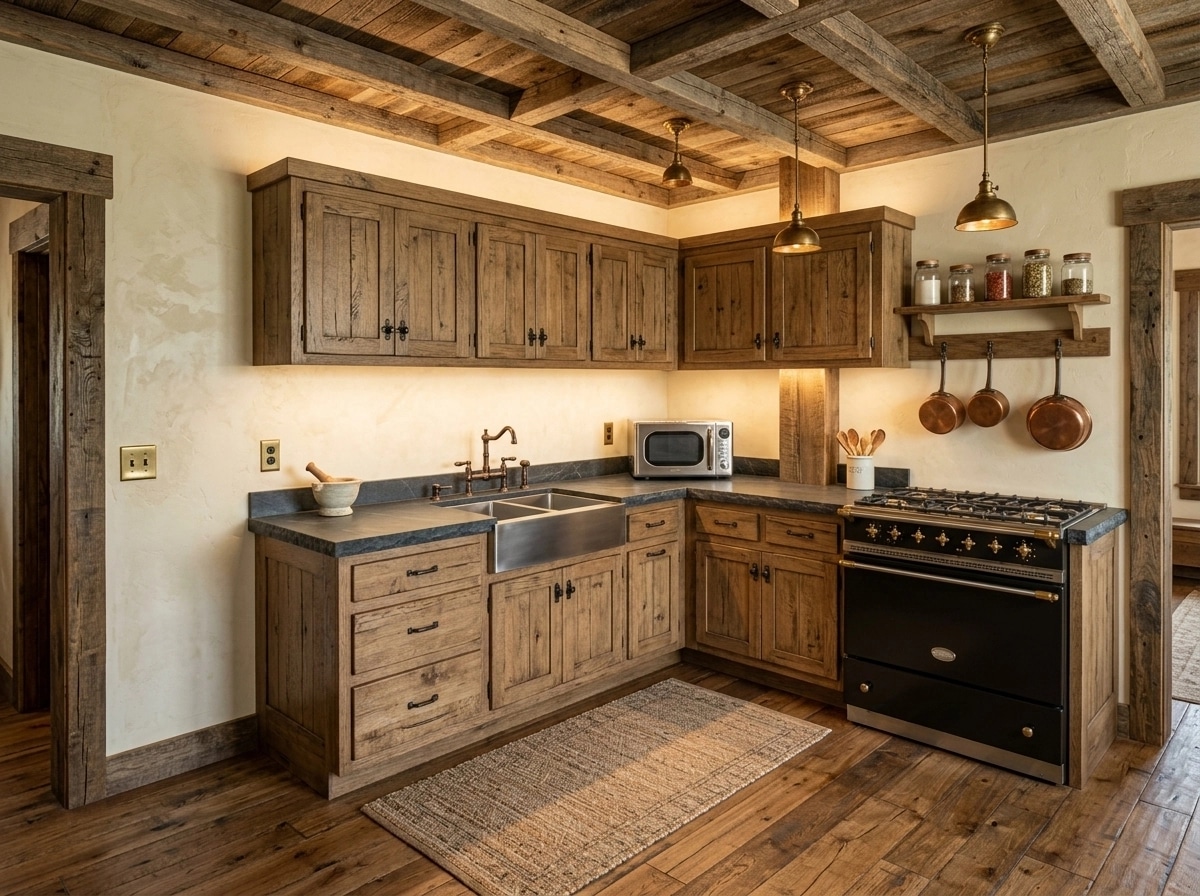 Kitchen interior in Rustic style — photo by GenRoom AI