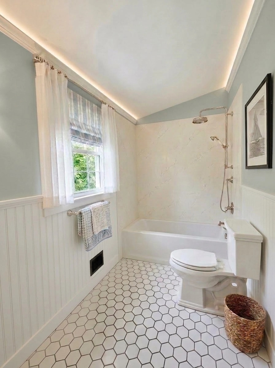 Interior design in Coastal / Hamptons style — Bathroom by GenRoom AI