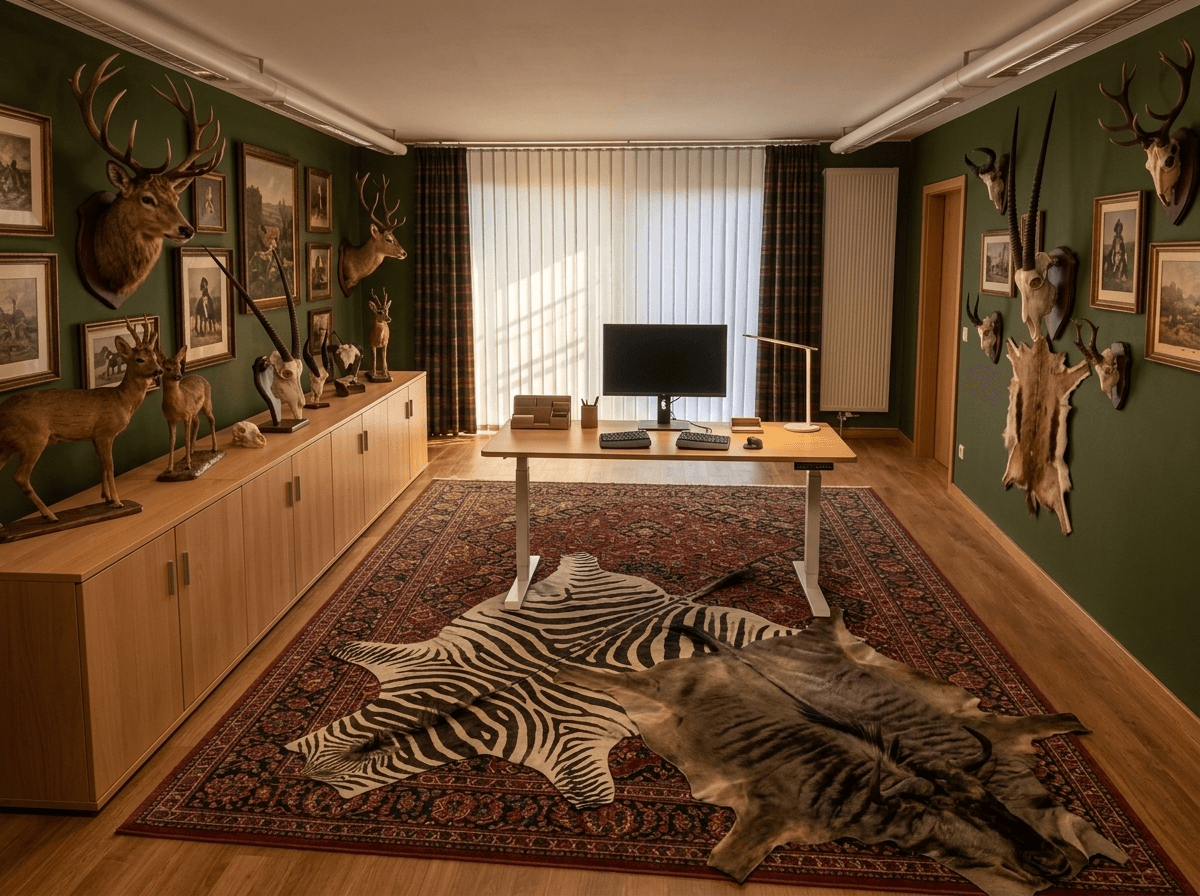 Office interior in Maximalist style — photo by GenRoom AI