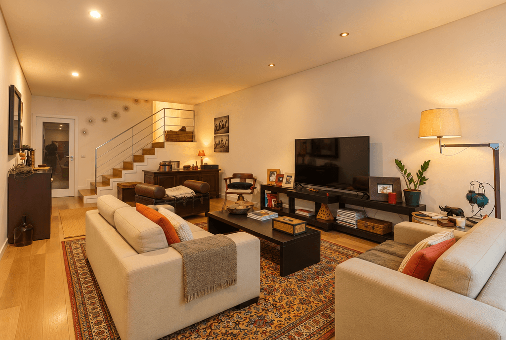 التصميم الداخلي بنمط Loft / Industrial — غرفة المعيشة من GenRoom AI