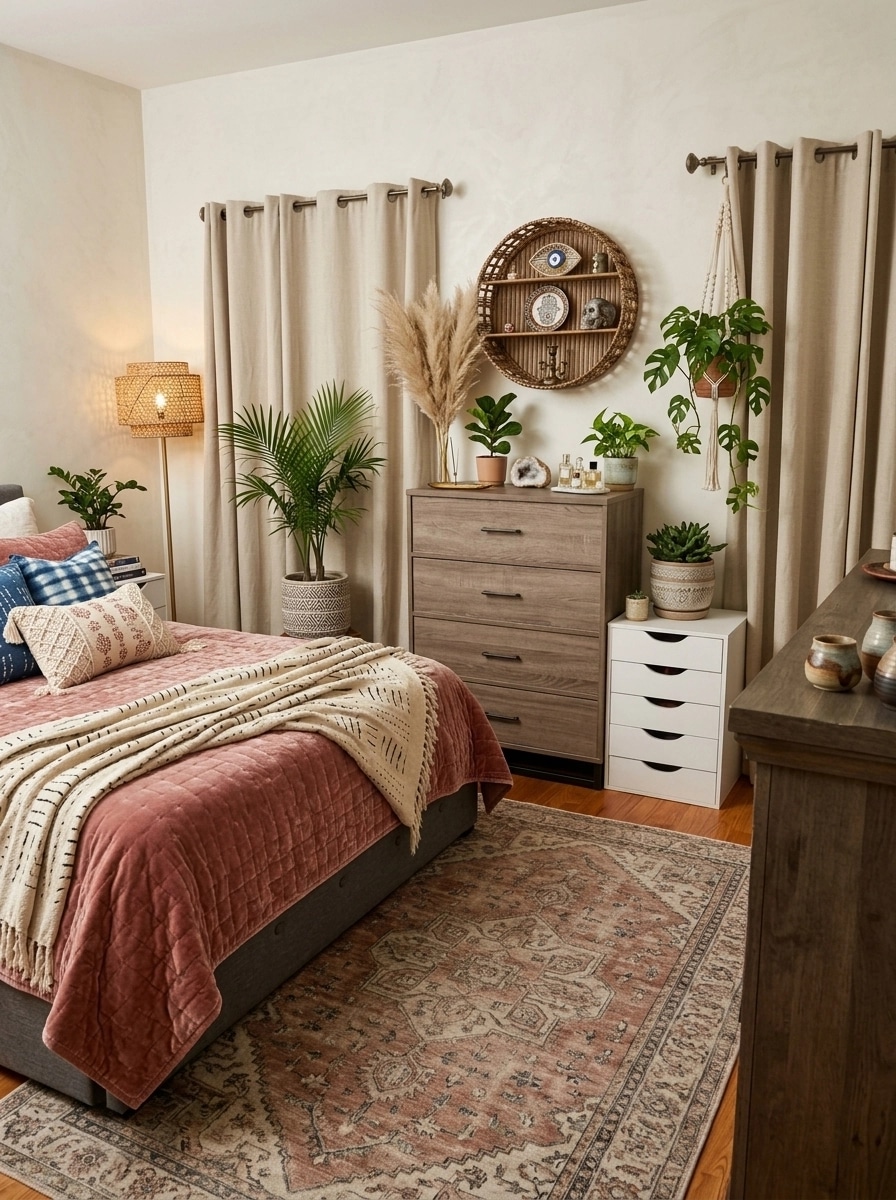 Bohemian Bedroom design — interior photo by GenRoom AI