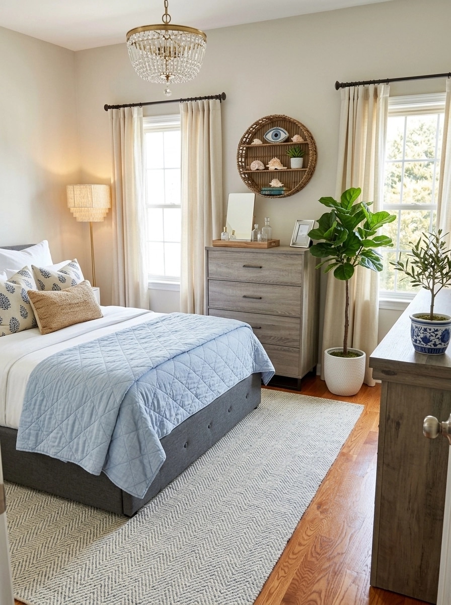Interior design in Coastal / Hamptons style — Bedroom by GenRoom AI