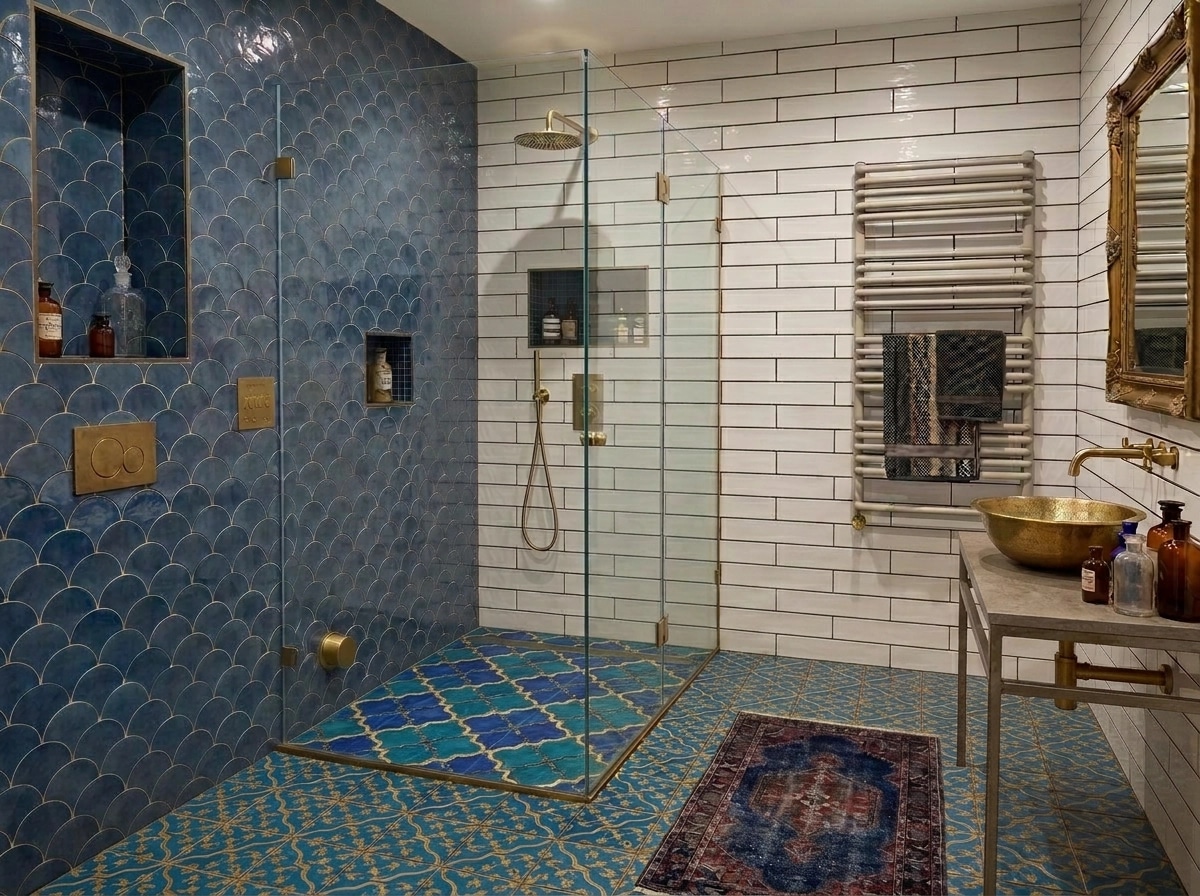 Design d'interni in stile Eclectic — Bagno di GenRoom AI