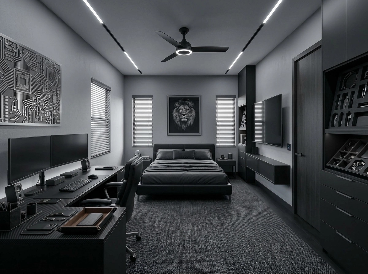 Interior design in Blacktec style — Bedroom by GenRoom AI