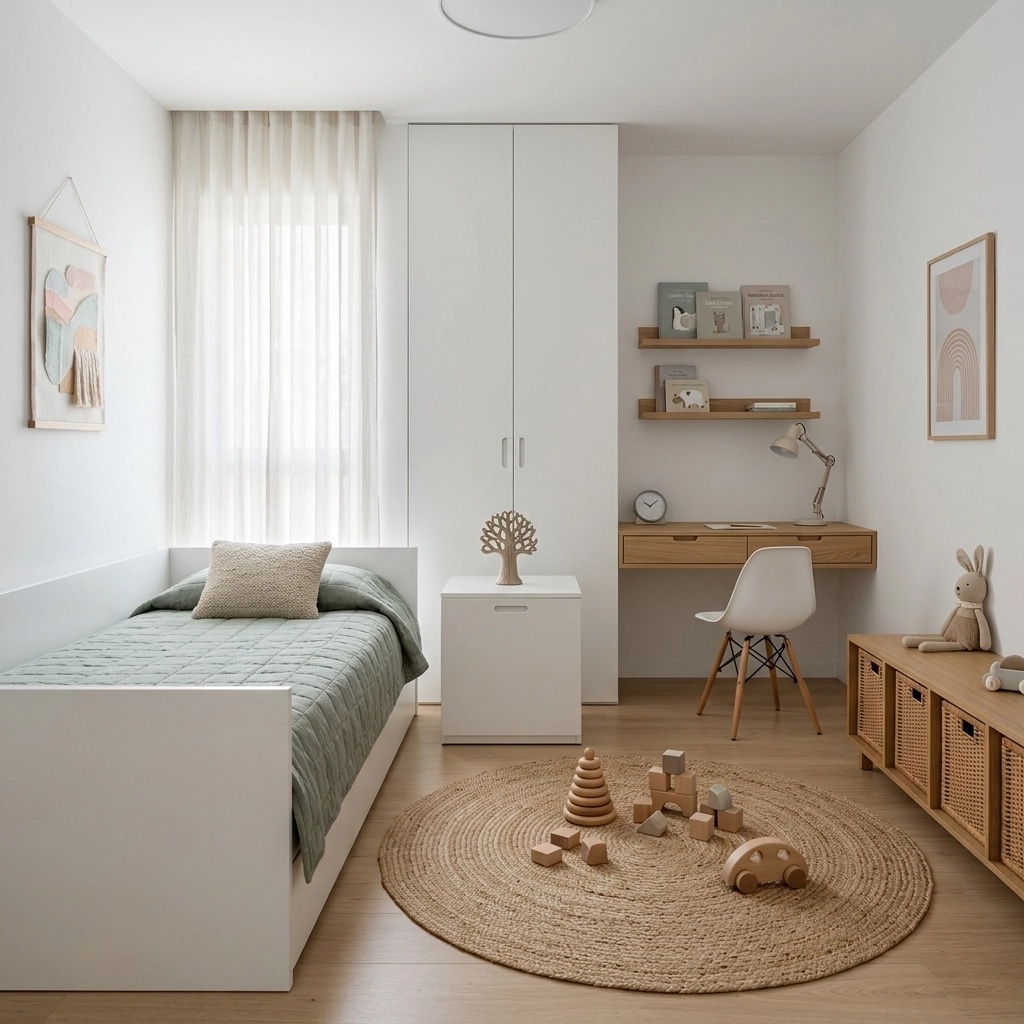 Minimalism Quarto Infantil design — interior photo by GenRoom AI