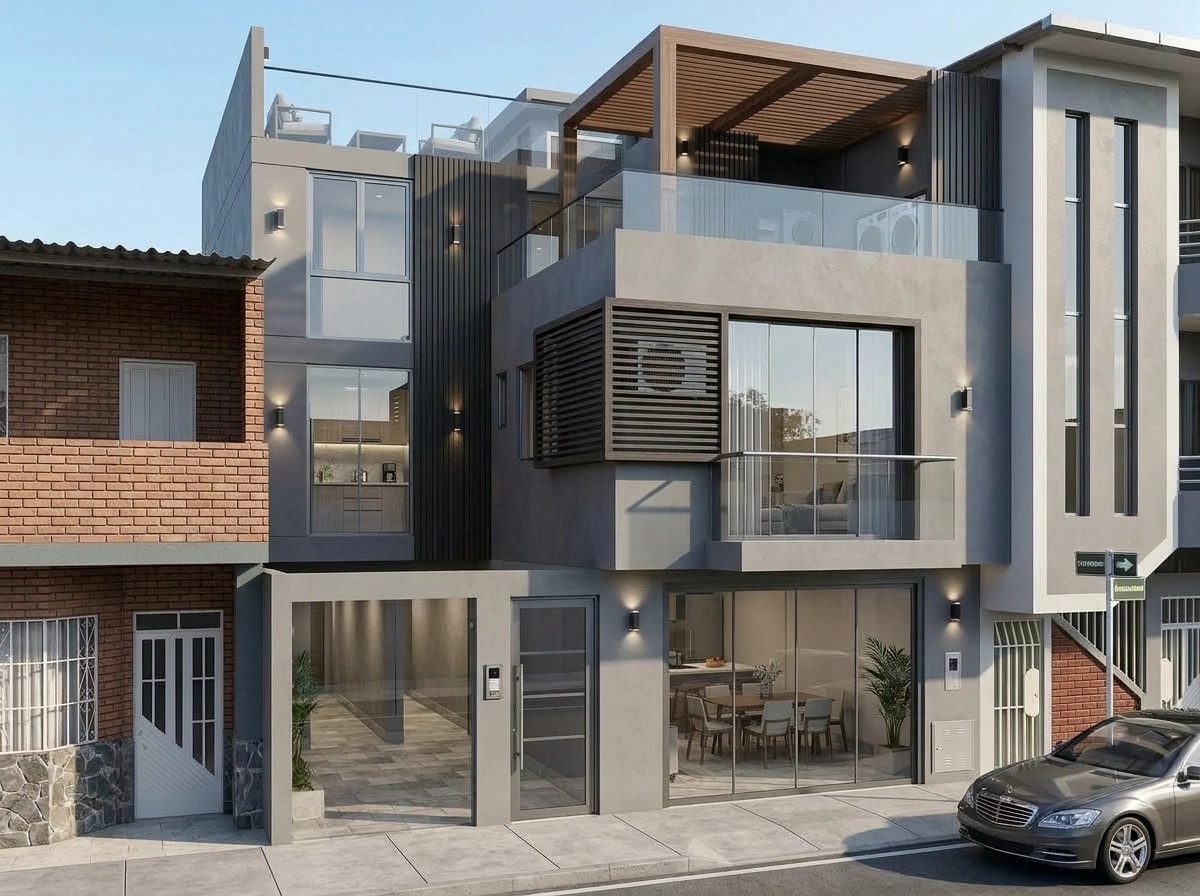 Contemporary Facade Facade design — facade photo by GenRoom AI