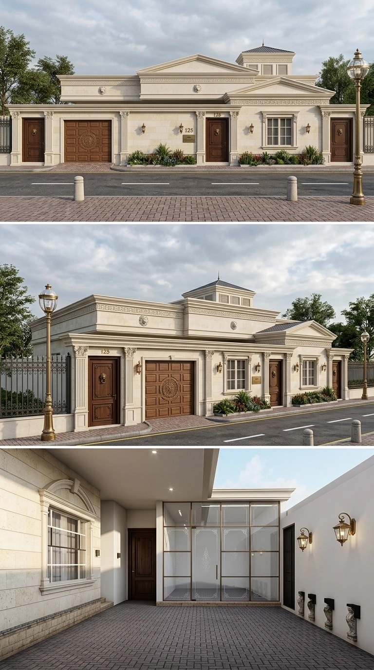 Neoclassic Facade Fachada design — facade photo by GenRoom AI