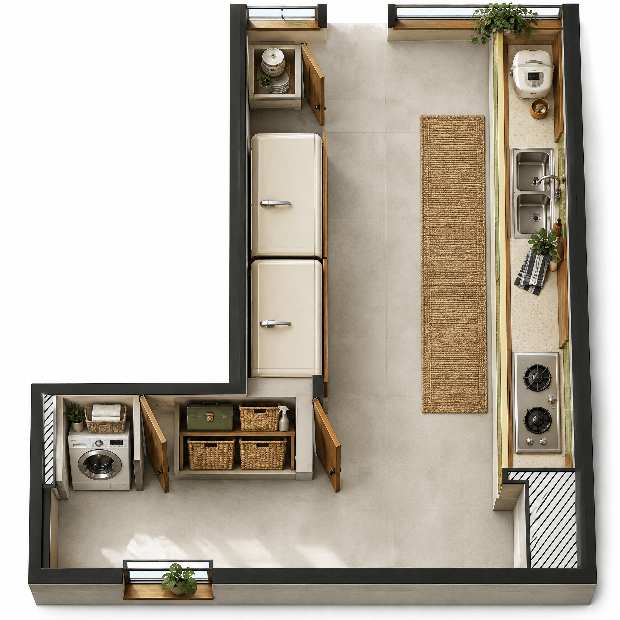 Mid-Century Modern Living Room design — interior photo by GenRoom AI