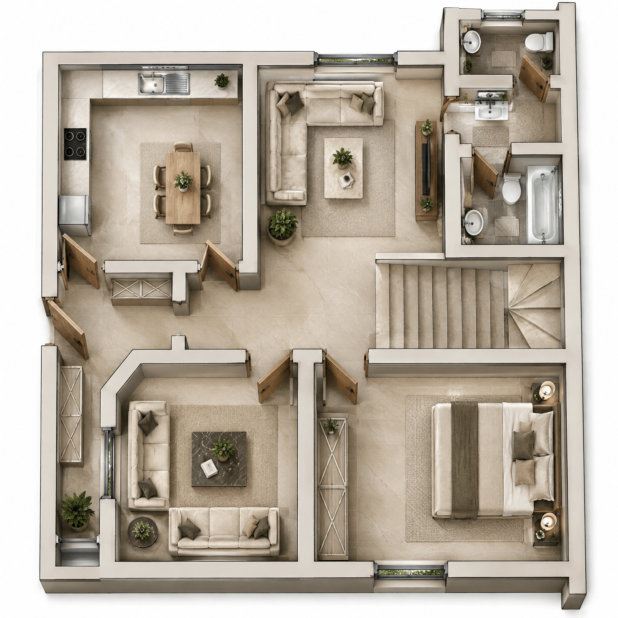 Interior design in Contemporary style — Living Room by GenRoom AI