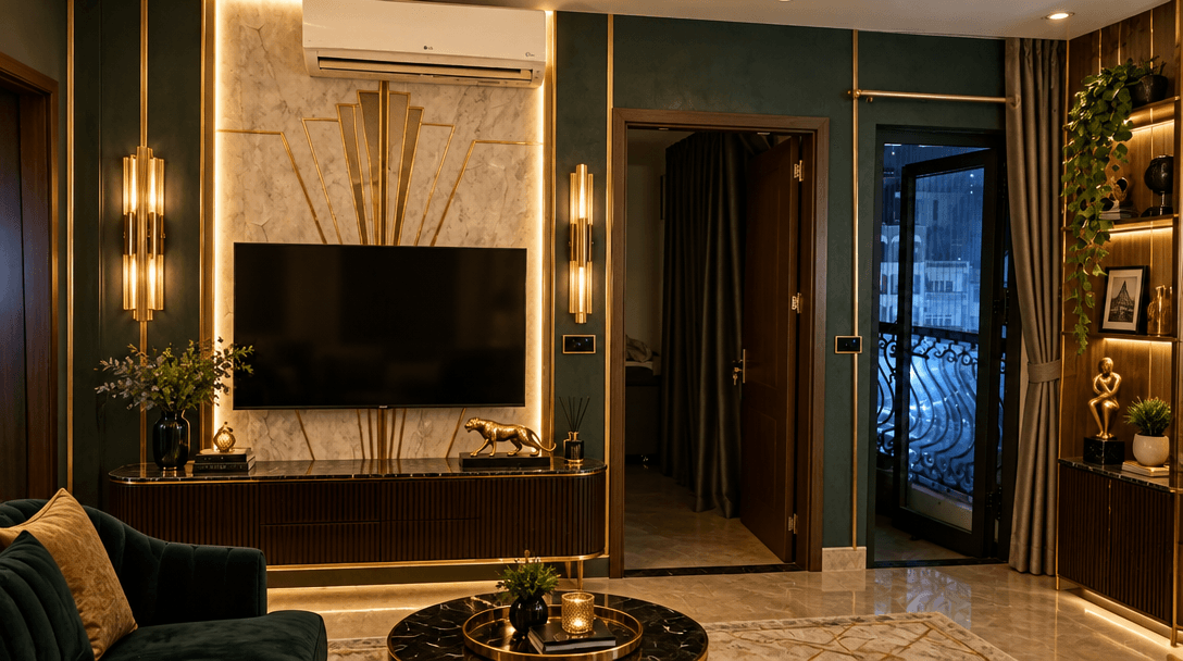 Interior design in Art Deco style — Living Room by GenRoom AI