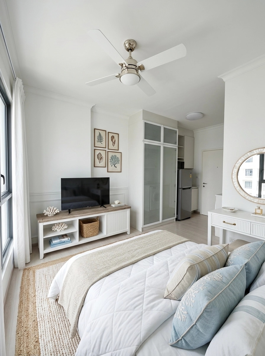 Interior design in Coastal / Hamptons style — Bedroom by GenRoom AI