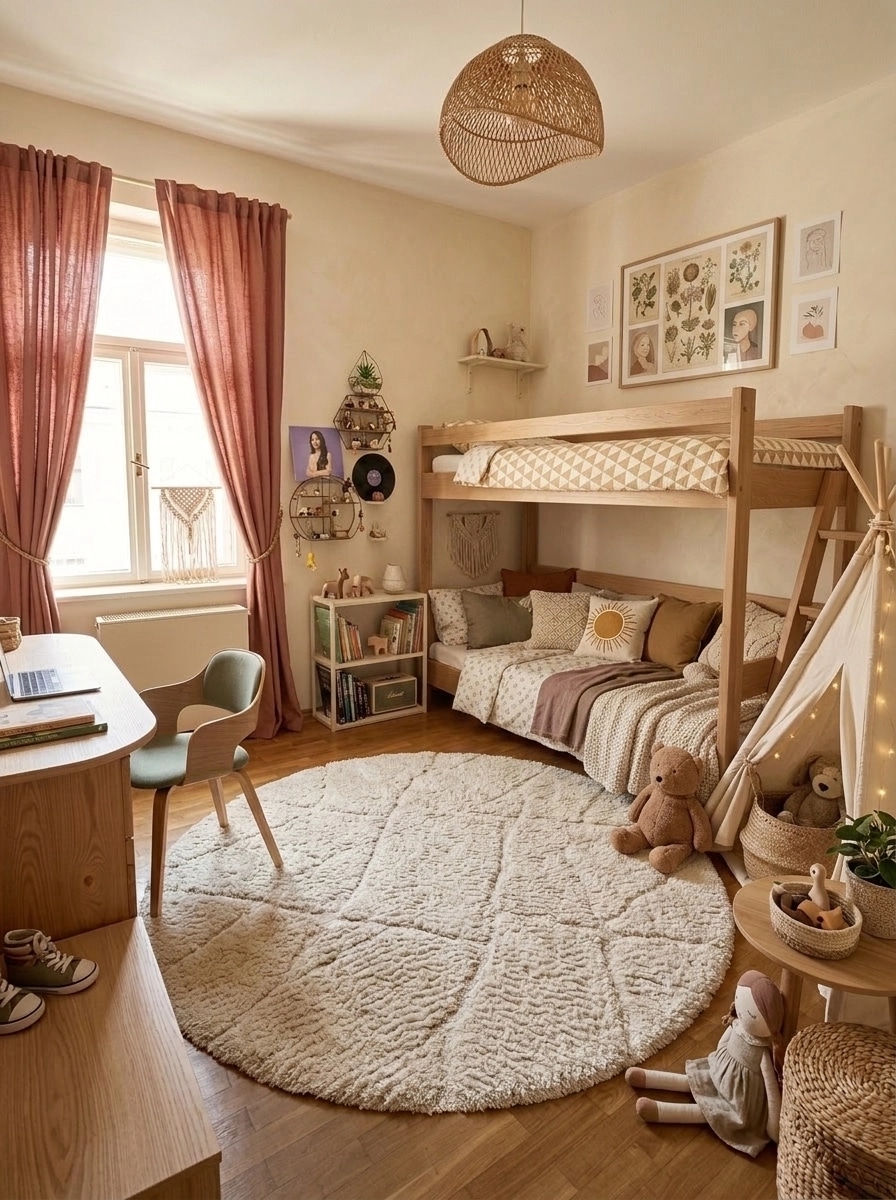 Bohemian Chambre d'Enfant design — interior photo by GenRoom AI