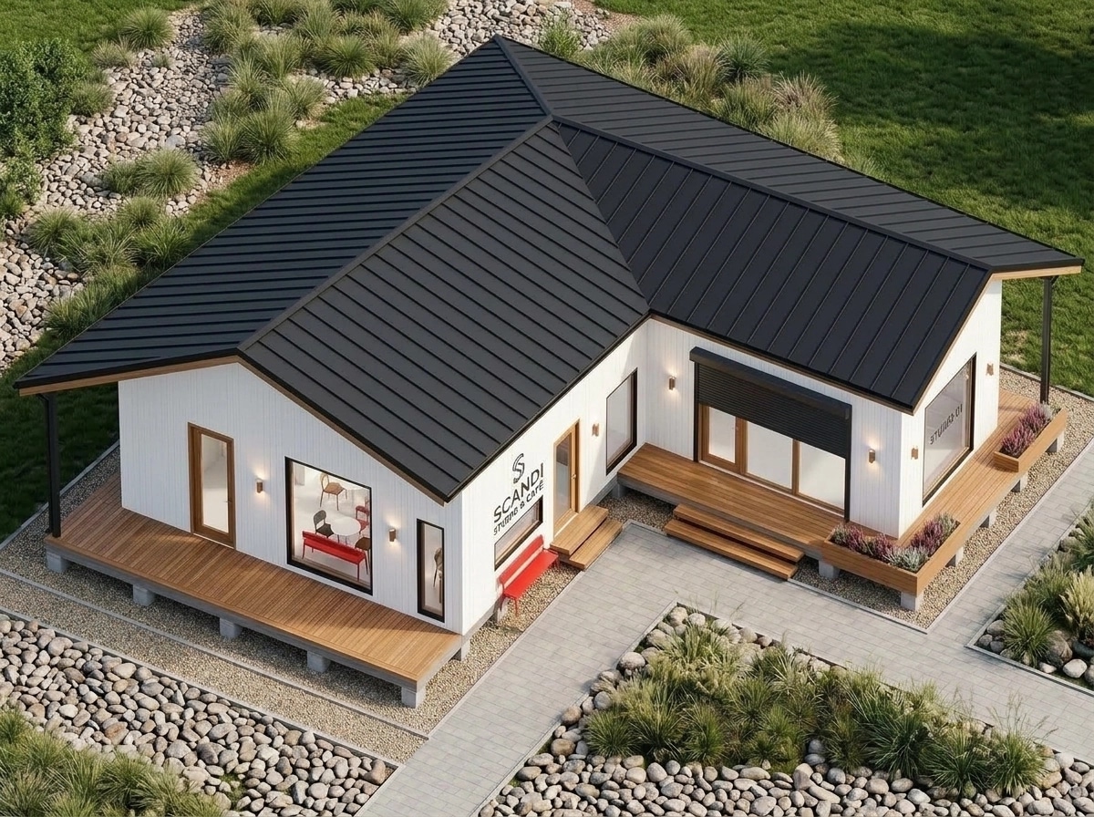Facade design in Scandinavian Facade style — photo by GenRoom AI