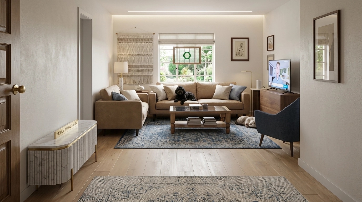 Minimalism Living Room design — interior photo by GenRoom AI