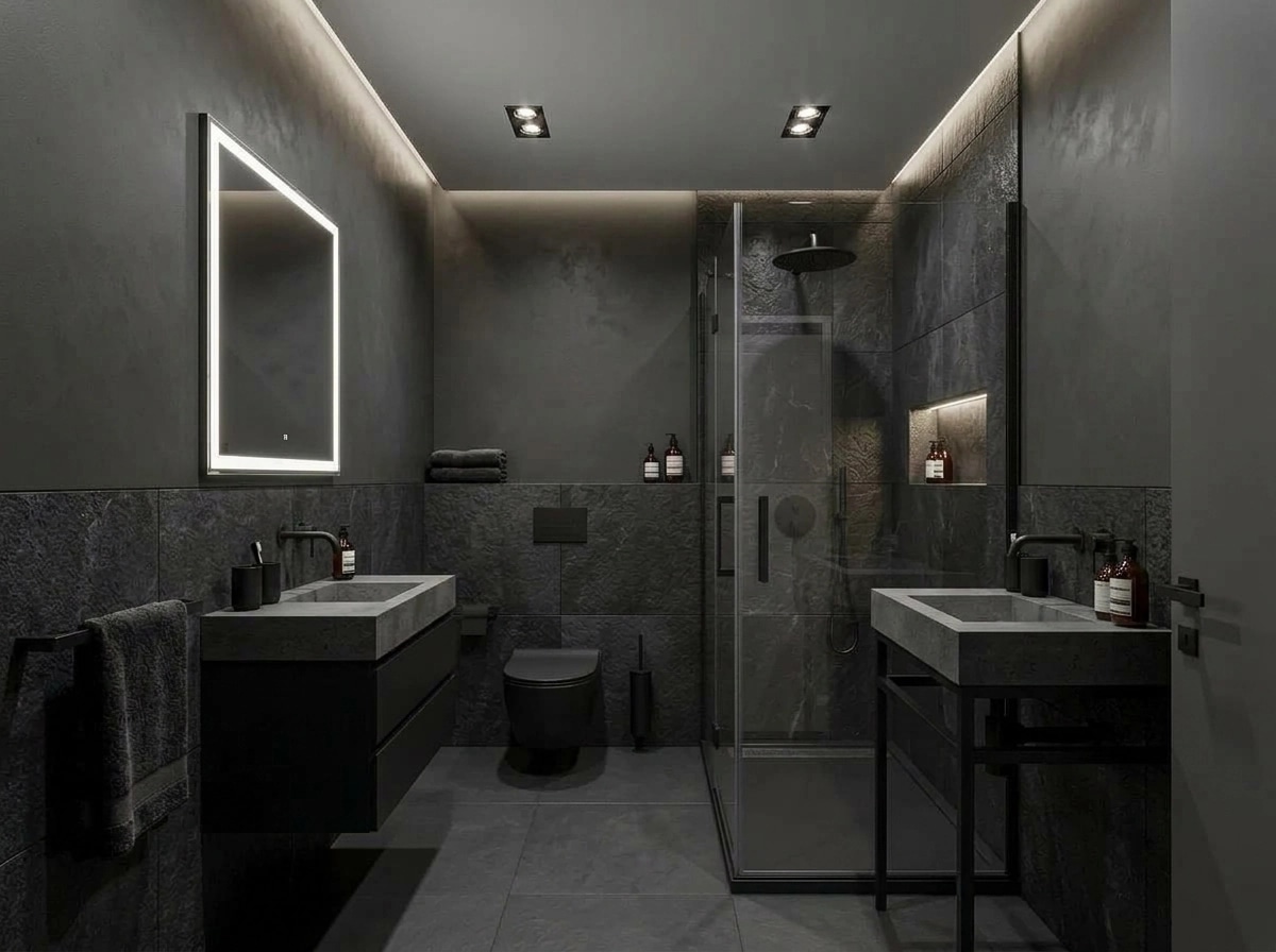 Blacktec Bathroom design — interior photo by GenRoom AI