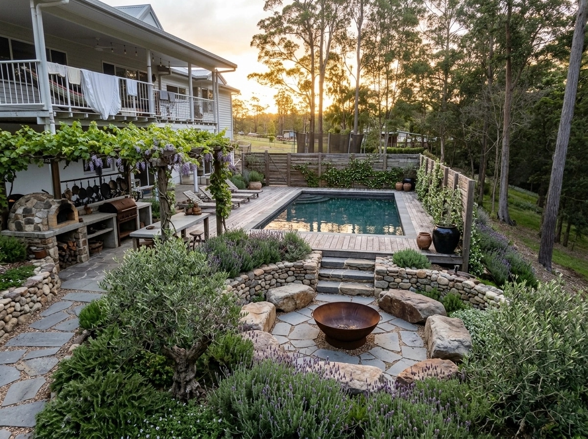 Country Rustic Garden Yard design — yard photo by GenRoom AI
