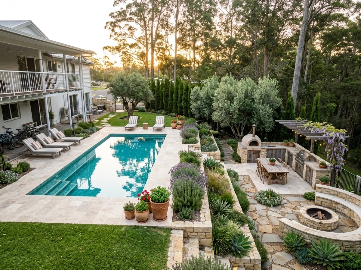 Landscape design in Mediterranean Yard style — Yard by GenRoom AI