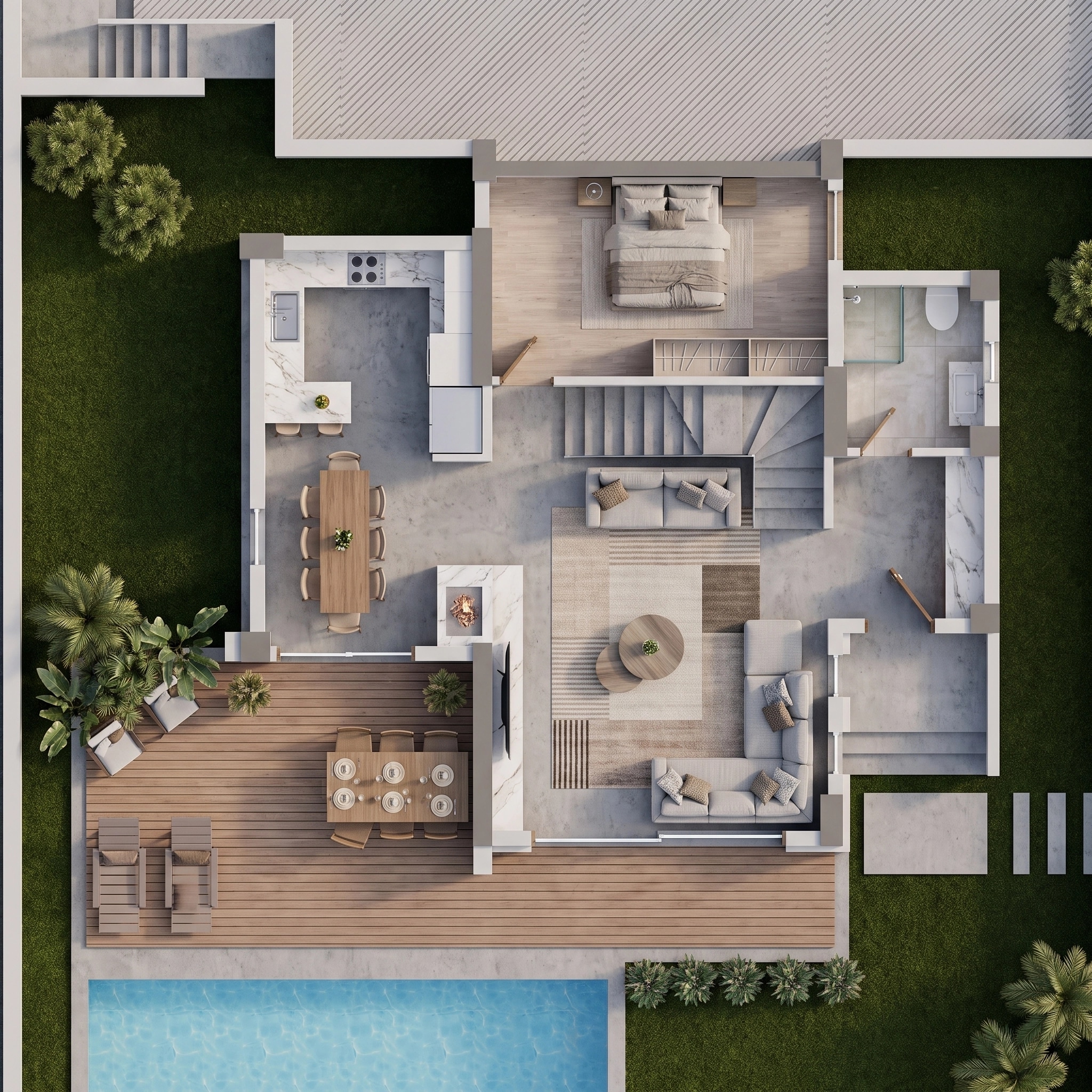 Interior design in Contemporary style — Living Room by GenRoom AI