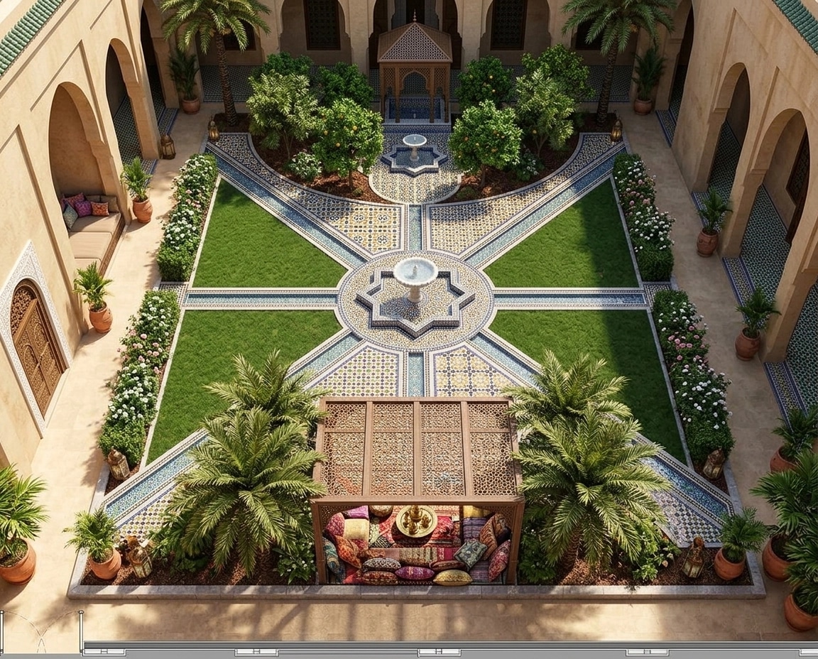 Landscape design in Arabian Courtyard style — Yard by GenRoom AI