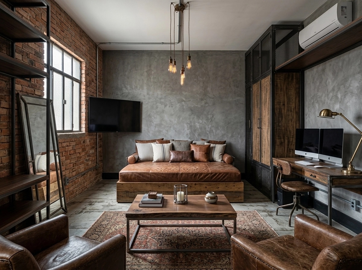 Interior design in Loft / Industrial style — Living Room by GenRoom AI