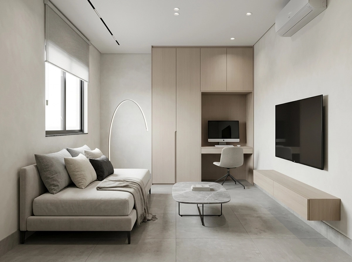 Minimalism Living Room design — interior photo by GenRoom AI