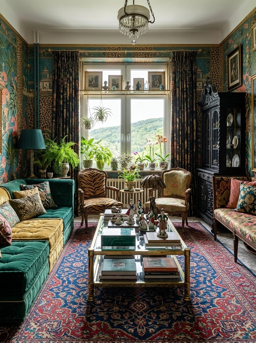 Maximalist Living Room design — interior photo by GenRoom AI