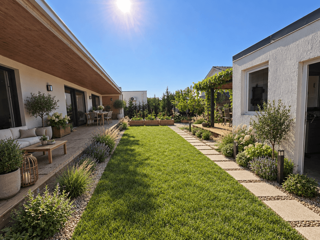 Landscape design in Scandinavian Garden style — Yard by GenRoom AI