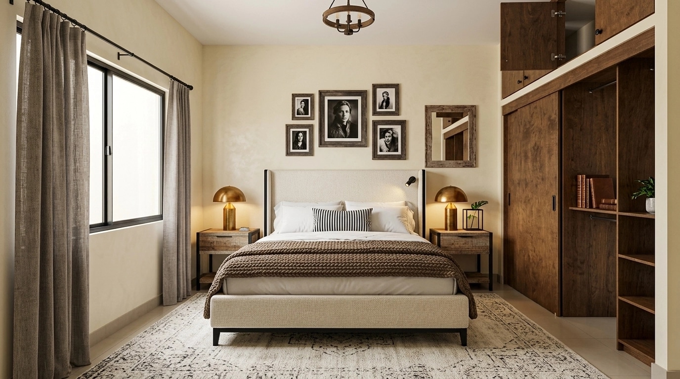Rustic Bedroom design — interior photo by GenRoom AI
