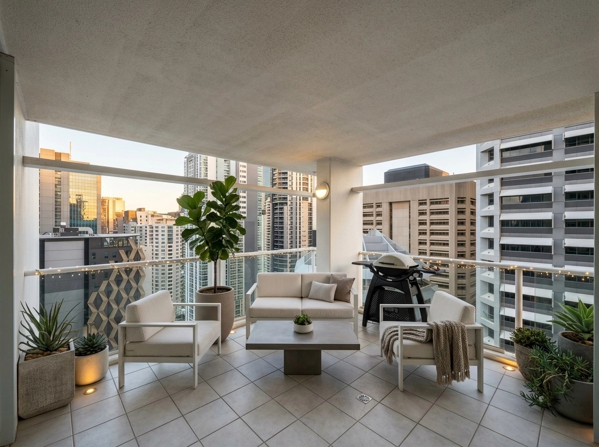 Interior design in Minimalism style — balcony by GenRoom AI